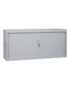 Wolfstahl Rolladenschrank Stahl 1 Fachböden Zylinderschloss 160 x 46 x 75 cm lichtgrau - schwarz - weiss