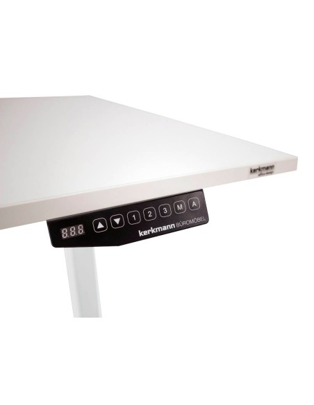 Move-1 Elektrisch höhenverstellbarer Schreibtisch rechteckig, T-Fuss-Gestell 140-180cm