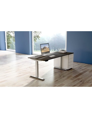 Move-4 Elektrisch höhenverstellbarer Schreibtisch rechteckig, T-Fuss-Gestell 160-200cm