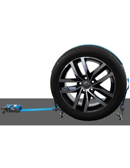 Radsicherungsgurt 2-teilig 3-Punkt 50 mm – Fahrzeuge bis 5000kg – LC 5000 daN