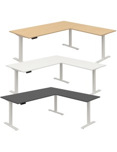 Move-3 Elektrisch höhenverstellbarer Schreibtisch L-Form, 200x100cm - Anbau 120x80cm