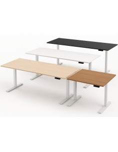 Move-4 Elektrisch höhenverstellbarer Schreibtisch rechteckig, T-Fuss-Gestell 140-200cm