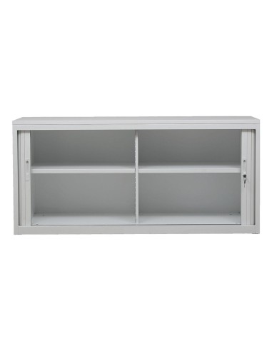 Wolfstahl Rolladenschrank Stahl 1 Fachböden Zylinderschloss 160 x 46 x 75 cm lichtgrau - schwarz - weiss