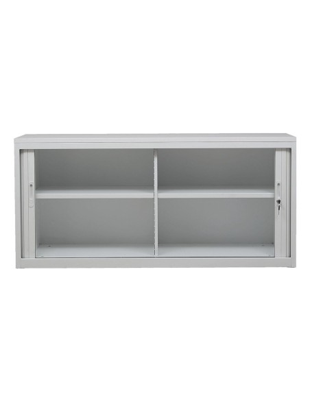 Wolfstahl Rolladenschrank Stahl 1 Fachböden Zylinderschloss 160 x 46 x 75 cm lichtgrau - schwarz - weiss