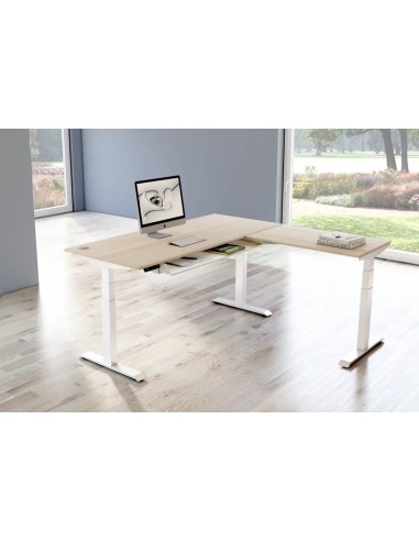 Move-4 XL Elektrisch höhenverstellbarer Schreibtisch L-Form, 200x100cm - Anbau 120x80cm
