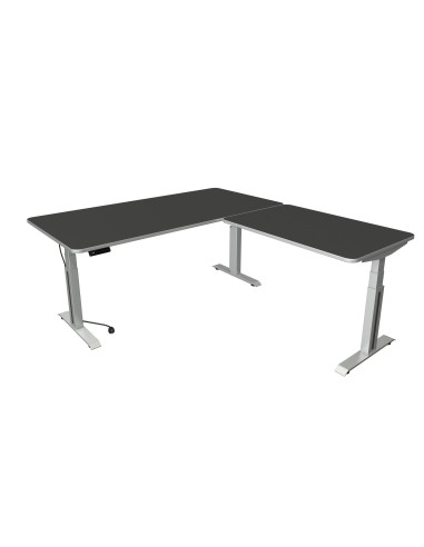 Move-3 Premium Elektrisch höhenverstellbarer Schreibtisch L-Form, 180x80cm - Anbau 100x60cm