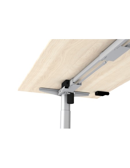 Move 1 base elektrisch höhenverstellbarer Schreibtischrechteckig, T-Fuss-Gestell mit Sideboard 150x80cm