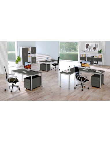 Prime Schreibtisch rechteckig, 4-Fuss-Gestell 160 - 200cm