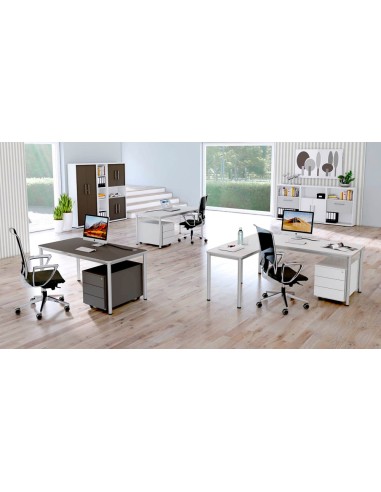 Prime Schreibtisch rechteckig, 4-Fuss-Gestell 160 - 200cm