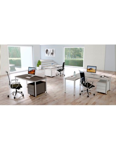 Prime Schreibtisch rechteckig, 4-Fuss-Gestell 160 - 200cm