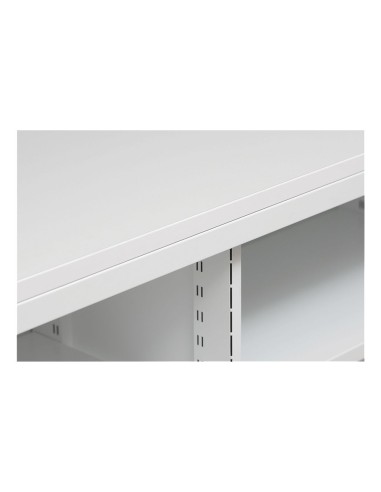 Wolfstahl Rolladenschrank Stahl 1 Fachböden Zylinderschloss 160 x 46 x 75 cm lichtgrau - schwarz - weiss