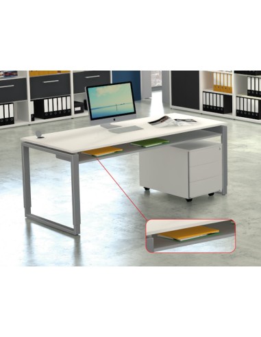 Architekt höhenverstellbarer Schreibtisch rechteckig, Kufen-Gestell 180x80cm