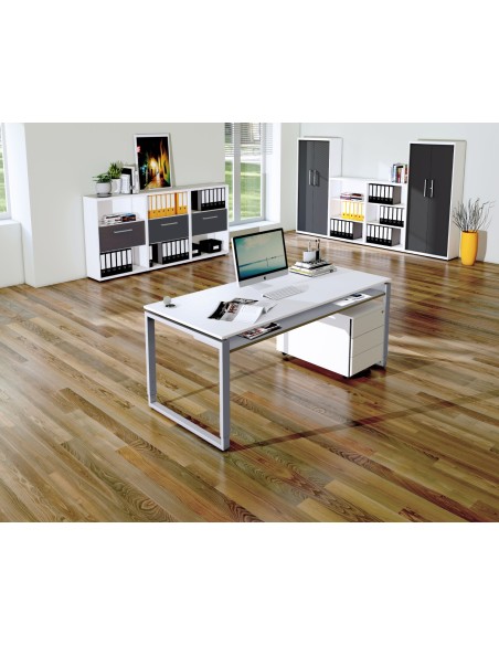 Architekt höhenverstellbarer Schreibtisch rechteckig, Kufen-Gestell 180x80cm