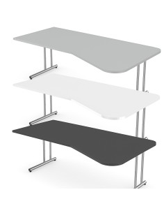 Lago Schreibtisch L-Form, C-Fuss-Gestell chrom 195 x 80/100