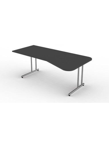 Lago Schreibtisch L-Form, C-Fuss-Gestell chrom 195 x 80/100