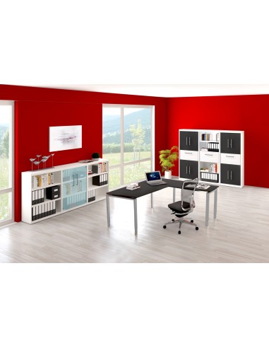 StageOne höhenverstellbarer Schreibtisch rechteckig, 4-Fuss-Gestell 180x80cm