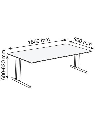 StageOne höhenverstellbarer Schreibtisch rechteckig, 4-Fuss-Gestell 180x80cm
