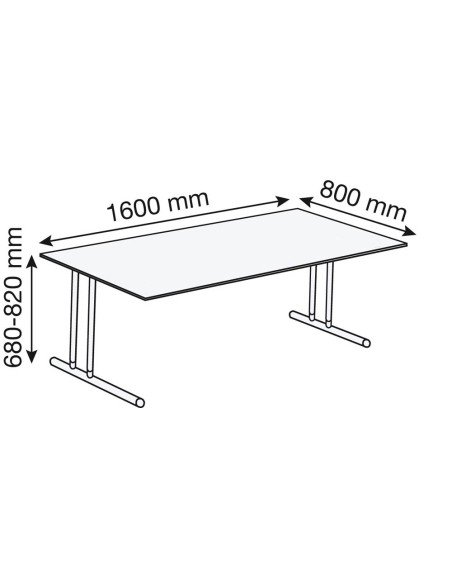 StageOne höhenverstellbarer Schreibtisch rechteckig, Bügelgestell 160x80cm