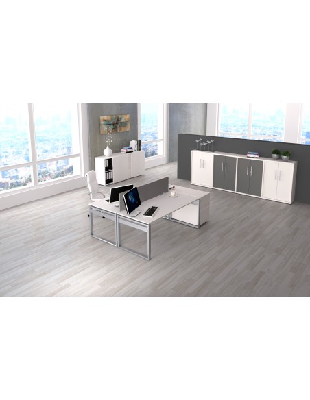 StageOne höhenverstellbarer Schreibtisch rechteckig, Bügelgestell 180x80cm