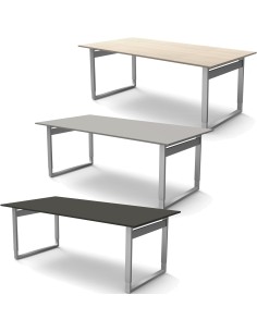 StageOne höhenverstellbarer Schreibtisch rechteckig, Bügelgestell 200x100cm