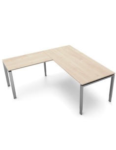 StageOne L-Form höhenverstellbarer Schreibtisch rechteckig, 4-Fuss-Gestell, 180x80cm - Anbau 100x60cm 2