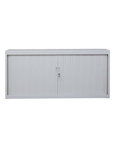 Wolfstahl Rolladenschrank Stahl 1 Fachböden Zylinderschloss 160 x 46 x 75 cm lichtgrau - schwarz - weiss