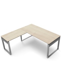 StageOne L-Form höhenverstellbarer Schreibtisch rechteckig, Bügelgestell, 180x80cm - Anbau 100x60cm 2
