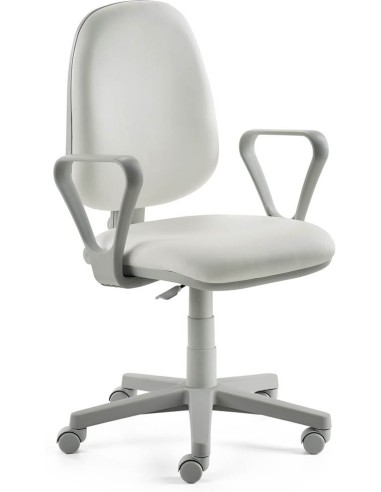 Mayer Bürostuhl myALPHA Kunstleder weiss, Gestell grau