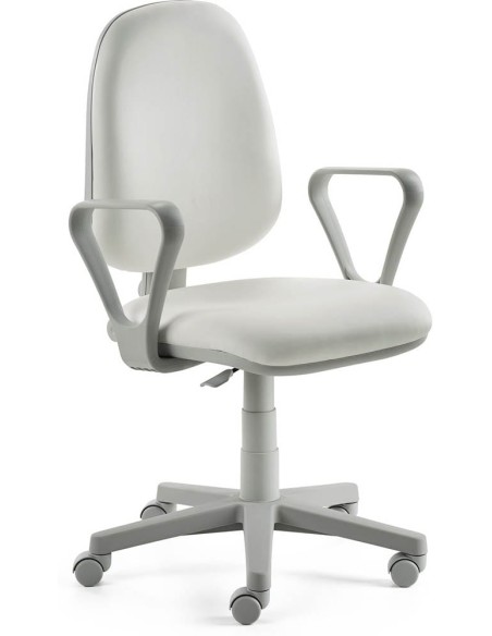 Mayer Bürostuhl myALPHA Kunstleder weiss, Gestell grau