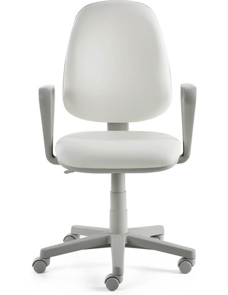 Mayer Bürostuhl myALPHA Kunstleder weiss, Gestell grau