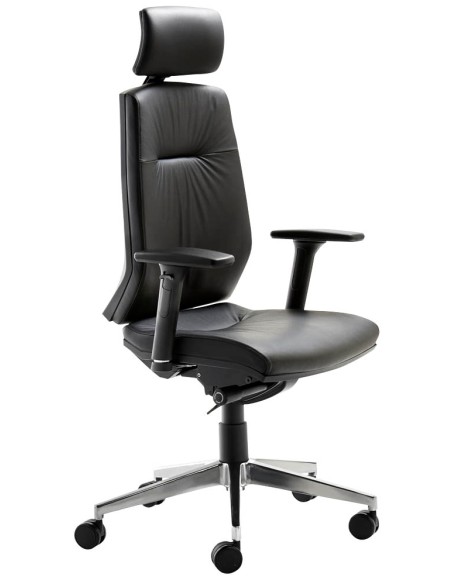 Mayer Bürostuhl myCONTRACT LINE, 2480 81 007 Leder schwarz, Gestell alu