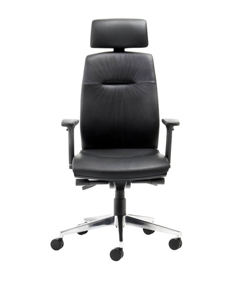 Mayer Bürostuhl myCONTRACT LINE, 2480 81 007 Leder schwarz, Gestell alu