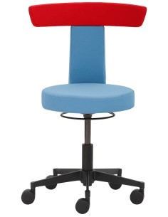 Mayer Arbeitshocker myDUO 1262 KGAS 622 hellblau, rot 2
