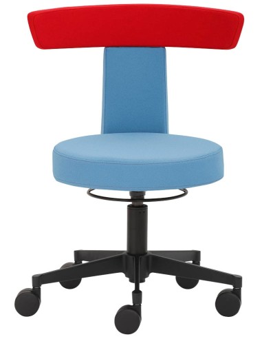 Mayer Arbeitshocker myDUO 1262 KGAS 622 hellblau, rot