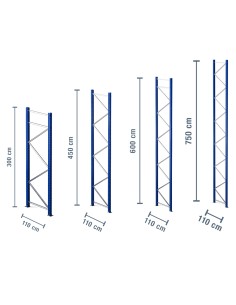 Ständer für Palettenregal 110 cm tief / 3m, 4.5m, 6m, 7.5m