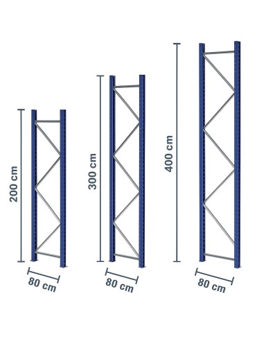 Ständer für Lagerregal 80 cm tief / 2m, 3m, 4m