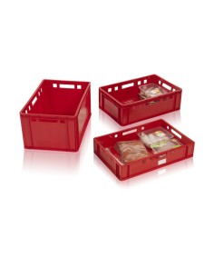 Fleischkasten original rot, Stapelbar