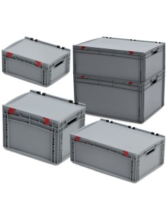 Eurobehälter  - Stapelbehälter mit Deckel offene handgriffe