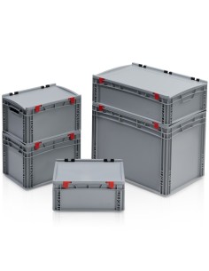 Eurobehälter  - Stapelbehälter mit Deckel Handgriffe geschlossen
