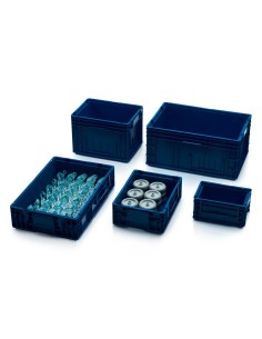 KLT-Behälter Dunkelblau handgriffe geschlossen