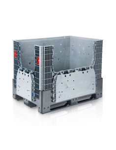 Klappbare Bigbox 120 x 80 x 95 cm 3 Kufen - 2x Beladeöffnung 2