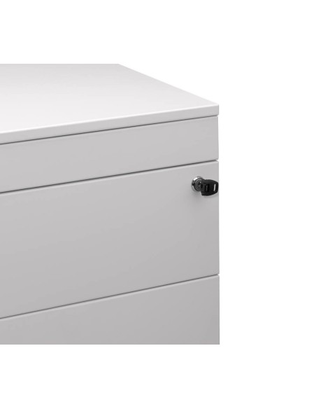 Wolfstahl Rollcontainer Stahl 4 Auszüge Weiss abschliessbar 40 x 60 x 62 cm