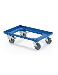 Transportroller 2 lenkbare + 2 feste Rollen mit Bremse 60 x 40 cm