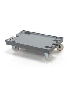 Transportroller 80 x 60 cm 2 lenkbare + 2 feste PP-Rollen mit Bremse