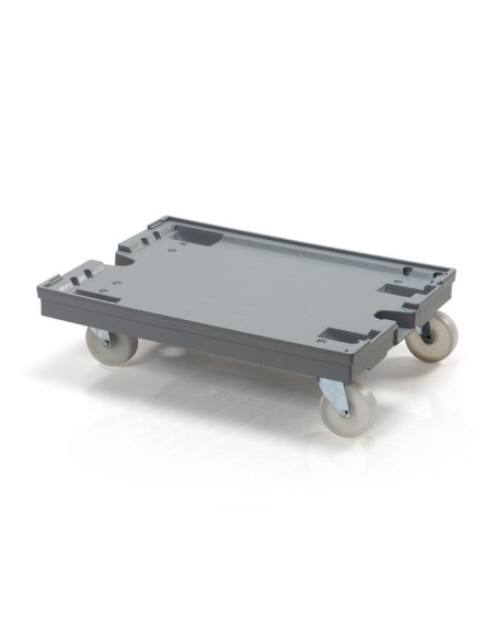 Transportroller 80 x 60 cm 2 lenkbare + 2 feste PP-Rollen mit Bremse