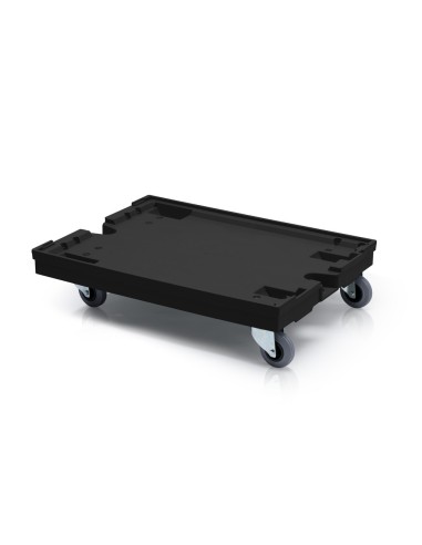 Transportroller 80 x 60 cm schwarz 4 lenkbare Gummirollen