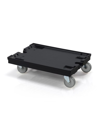 Transportroller 80 x 60 cm schwarz 4 lenkbare PP-Rollen