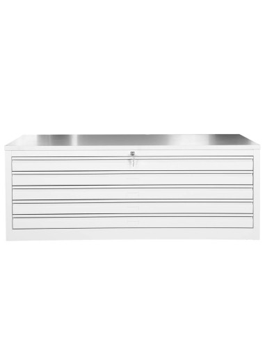 Wolfstahl Planschrank stahl 5 Schubladen 113 x 83 x 105 cm A0 lichtgrau