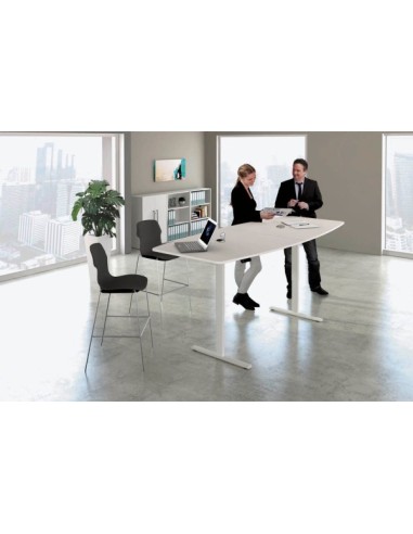 Konferenztisch Move 3 10306010, elektrisch höhenverstellbar 72-120cm (H), 250x100cm (BxT), 6 Personen, Tonnenform