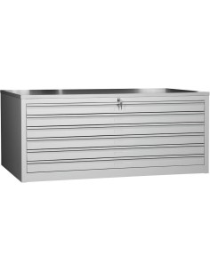 Wolfstahl Planschrank stahl 6 Schubladen 113 x 83 x 105 cm A0 lichtgrau
